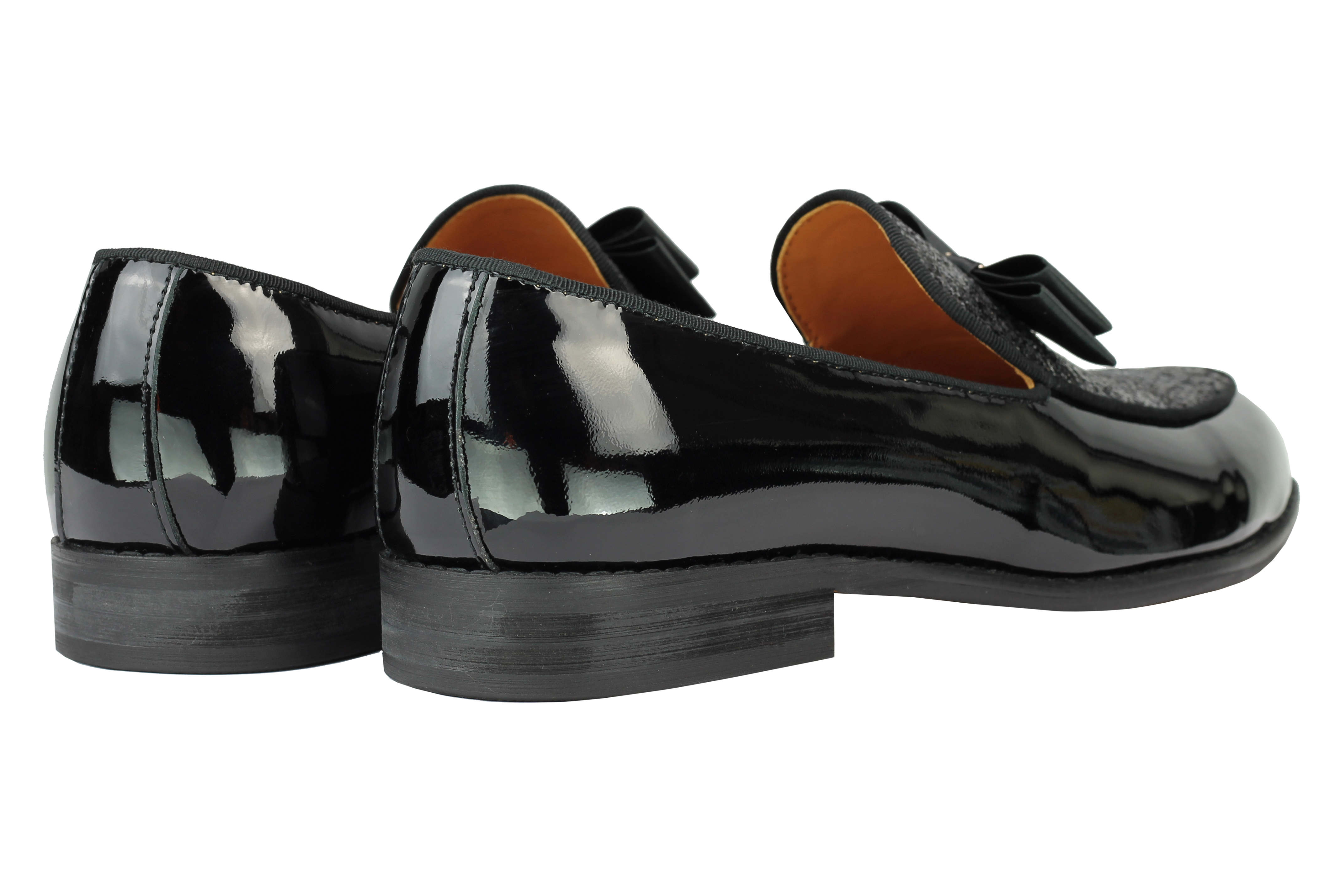 men's black patent leather loafers
